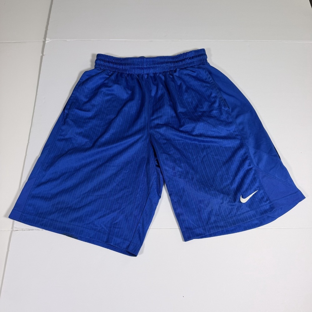Nike Layup Basketball Athletic Shorts Mens Large Royal Blue Swoosh Drawstring